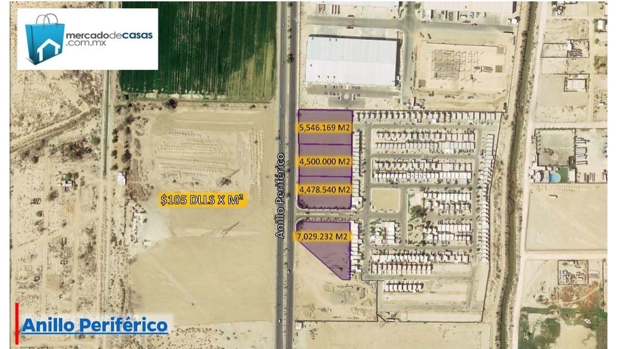 Terrenos comerciales de 7,029.232 m2 y 5,546.169m2 sobre Anillo Periferico