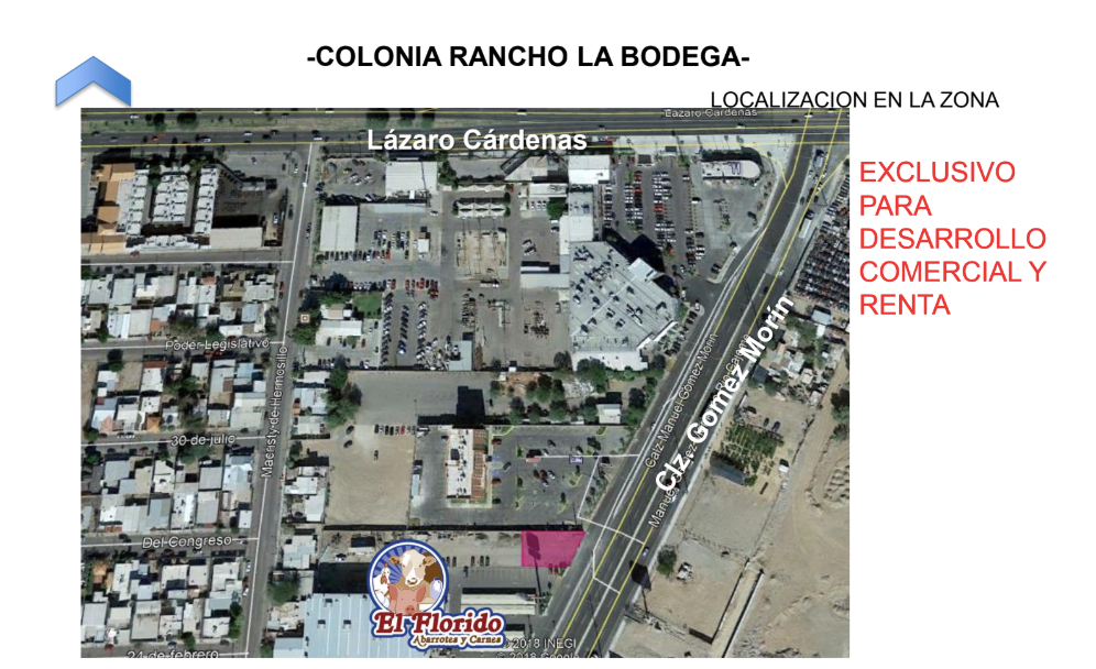 Terreno Comercial de 430 m² en Renta sobre Gomez Morin, Col Rancho La Bodega