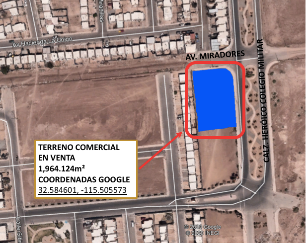 Terreno Comercial en esquina de 1,964.12m² en Hacienda de las Torres