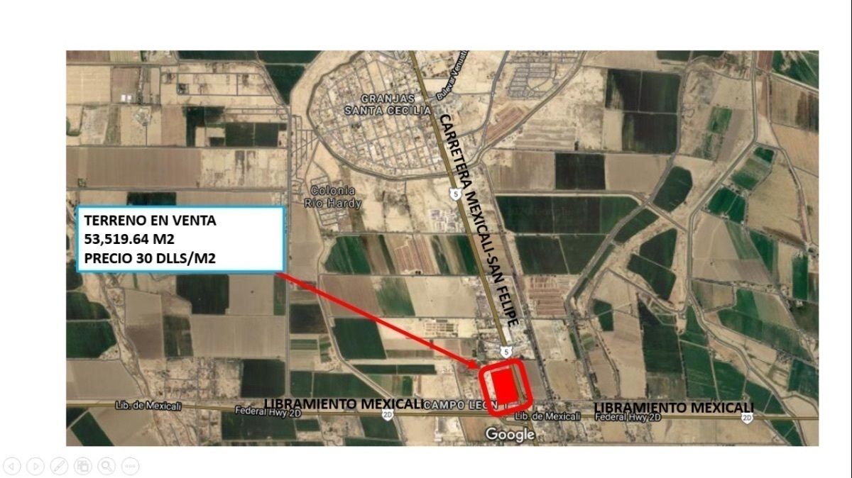 Terreno en Venta de 53,519.64m2 sobre la carretera a San Felipe