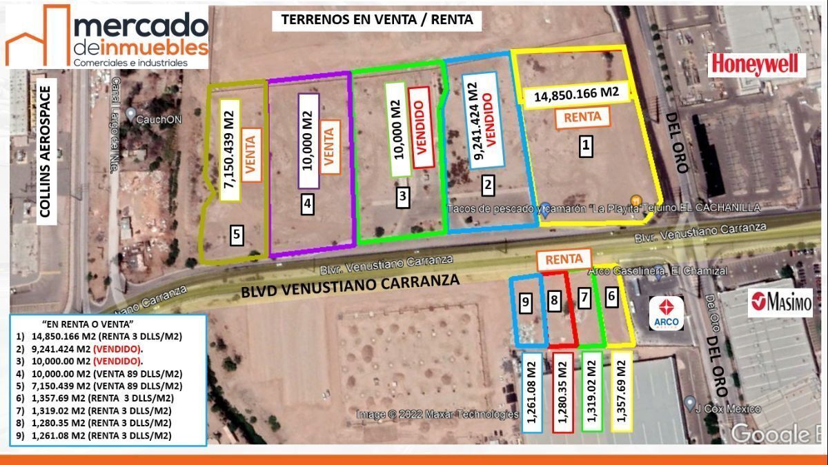 Terrenos en Renta: Industriales/Comerciales sobre Blvd. Venustiano Carranza