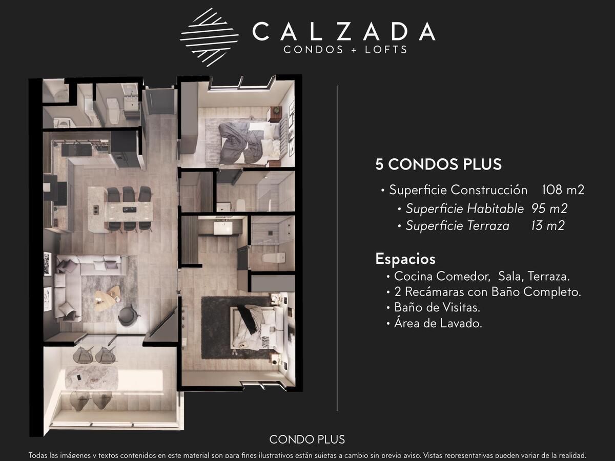 CONDO PLUS DE LUJO en Venta en el Corazón de CALZADA LIFE