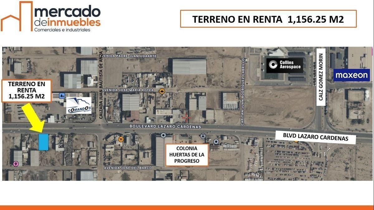!!Terreno en Renta 1,156.25 m2, Lazaro Cardenas, Mexicali!!