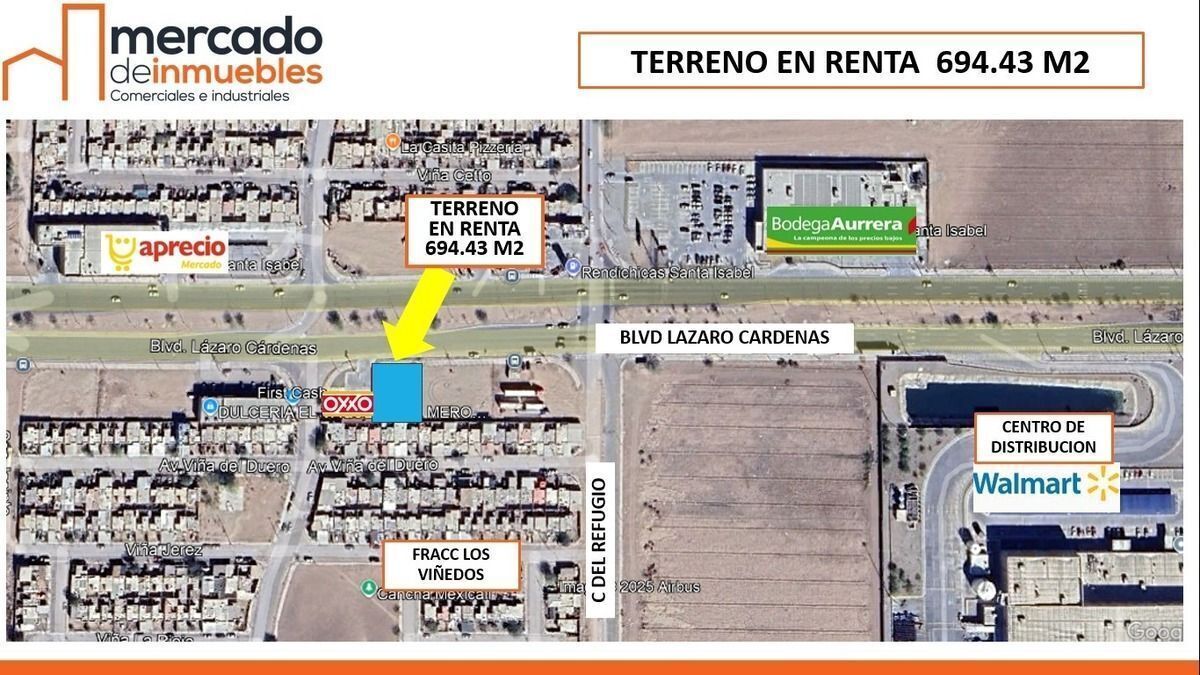 !!Terreno en Renta 694.43 m2, Lazaro Cardenas, Mexicali!!