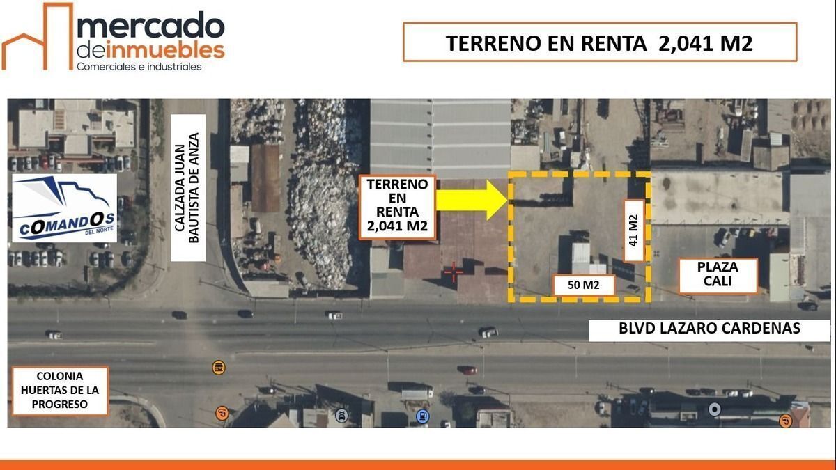 !!Terreno en Renta 2,041 m2, Lazaro Cardenas, Mexicali!!
