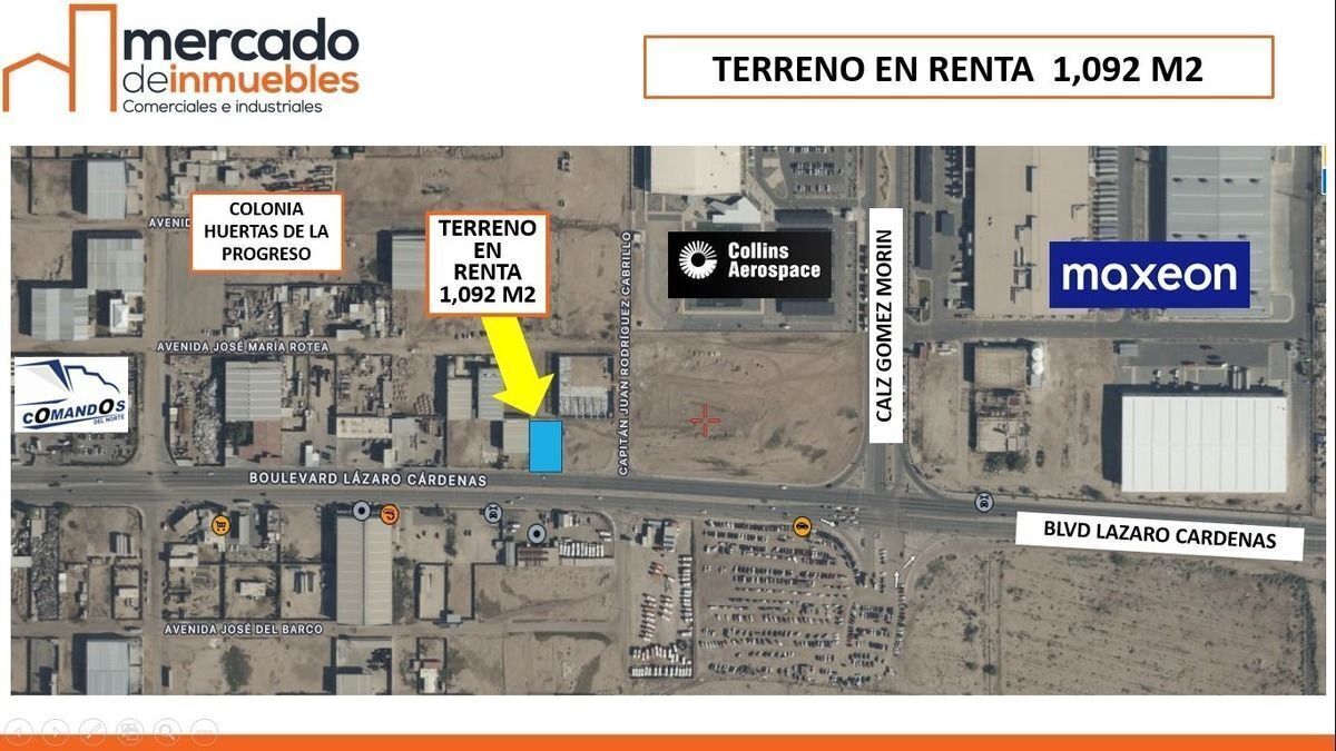 !!Terreno en Renta 1,092 m2, Lazaro Cardenas, Mexicali!!